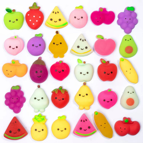 10/30/50 Fruits Mochi Squishy Toys Stress Relief Watermelon Banana Squishies Fruit Squishy Party Favors for Kids Classroom Prize